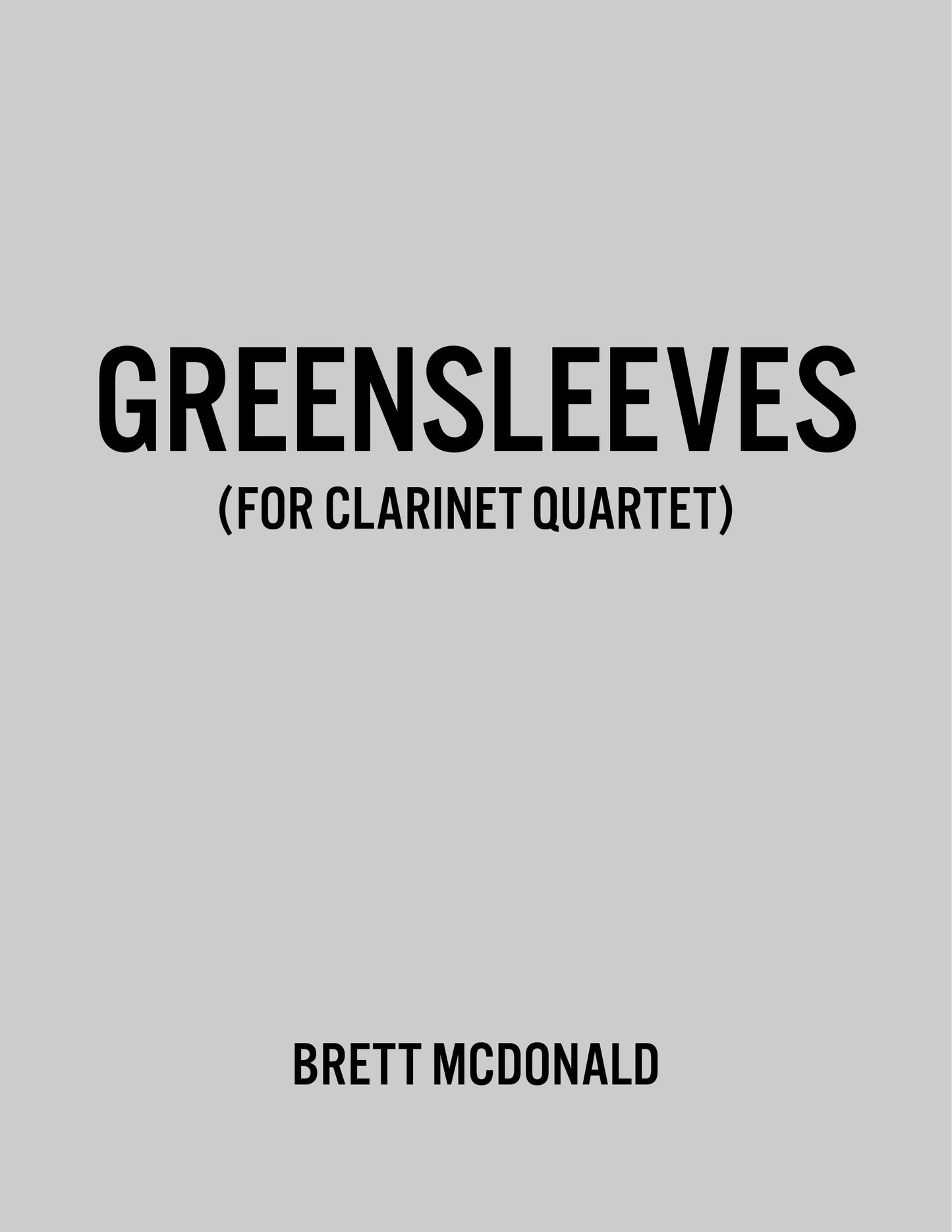 Greensleeves (For Clarinet Quartet)